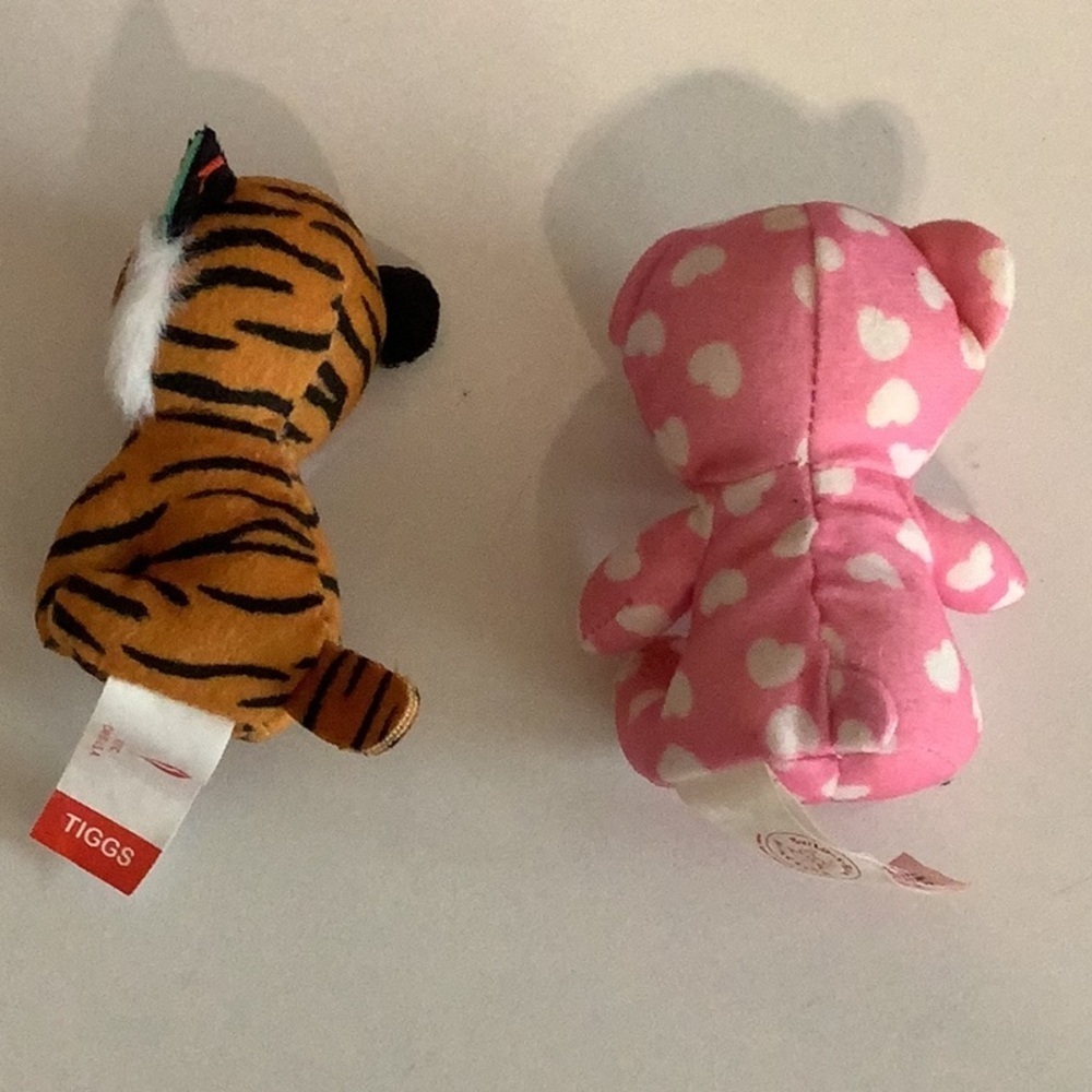 TY Mini Plush Tiggs and Build A Bear Pink Polka Dot Bear. Preloved - Picture 2 of 2